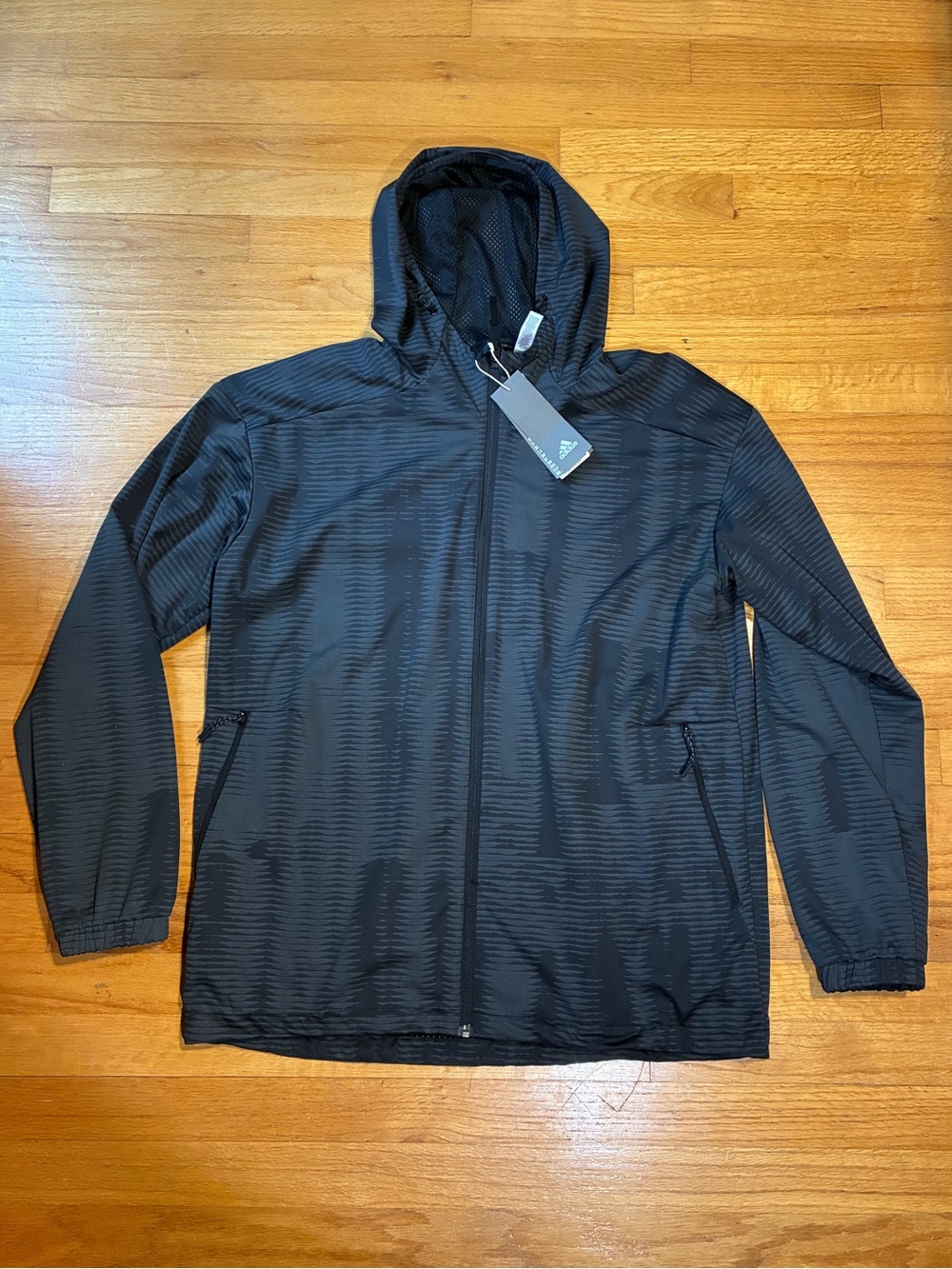 adidas ID Pulse Reflective Windbreaker Jacket Gray Slim Fit Men's Large NWT